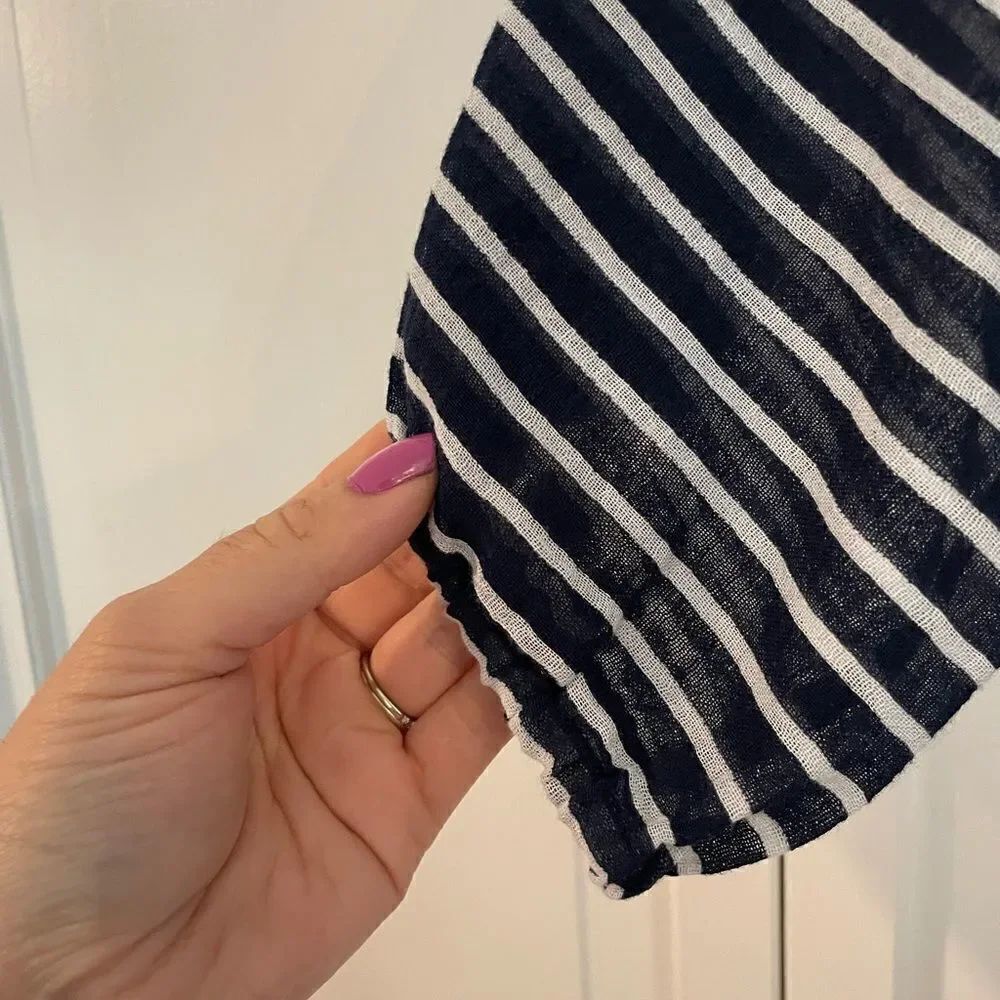 J.crew striped navy and white blousy top size small - Picture 6 of 8